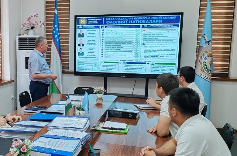 Kriminologiya tadqiqot instituti ilmiy xodimlari D. Sultanov, Q. Saitqulov va U. Saydaliyev tomonidan Yakkasaroy tumanining 2-sektorida tashkil etilgan shtab faoliyati o‘rganildi.